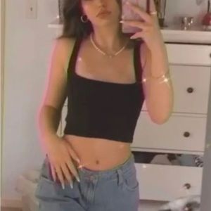 Black Cropped Tank Top